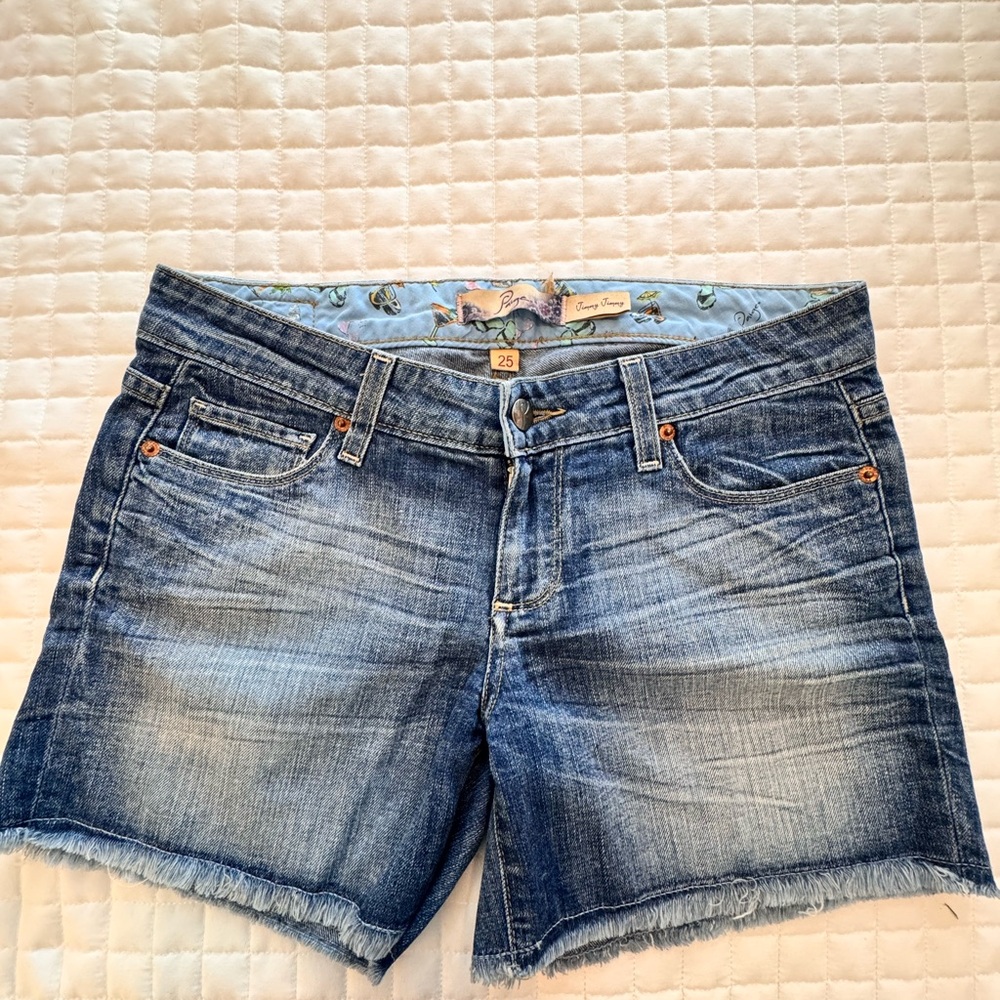 PAIGE Light Blue Jean Shorts
